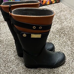 Hunter Black and Brown Rain Boots
